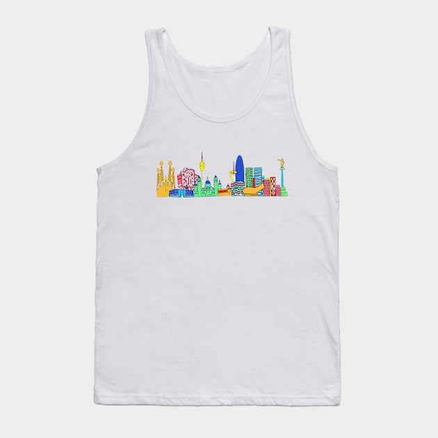 Barcelona Skyline Tank Top by drknice